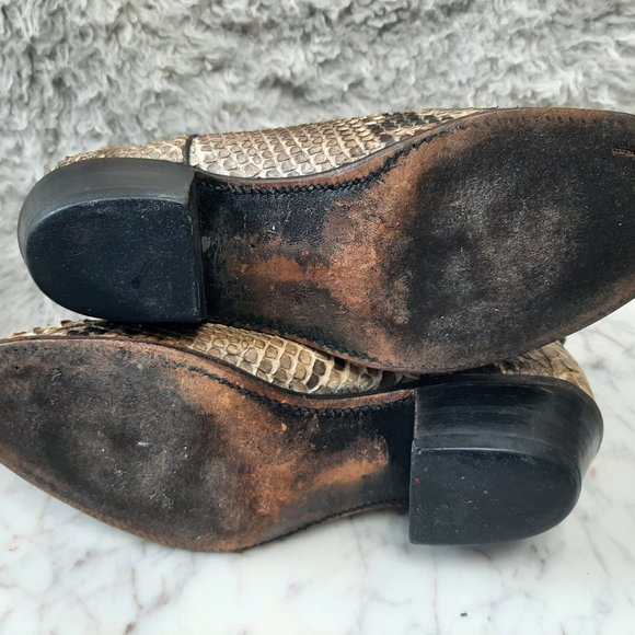 Vintage Ladies Exotic Snakeskin Leather Upper Western Cowgirl Boots Size US 9M - Picture 7 of 9